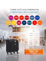 Flight Knight Black 45x36x20cm EasyJet Soft Case Cabin Carry On Suitcase Hand Luggage - Image 3 of 7