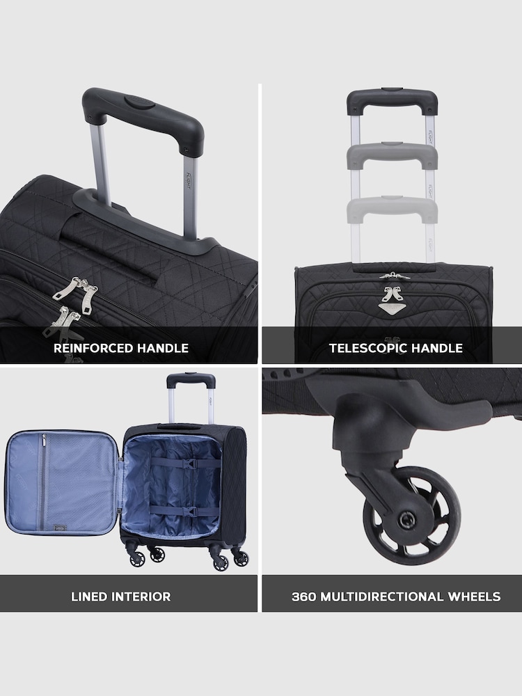Flight Knight Black 45x36x20cm EasyJet Soft Case Cabin Carry On Suitcase Hand Luggage - Image 7 of 7