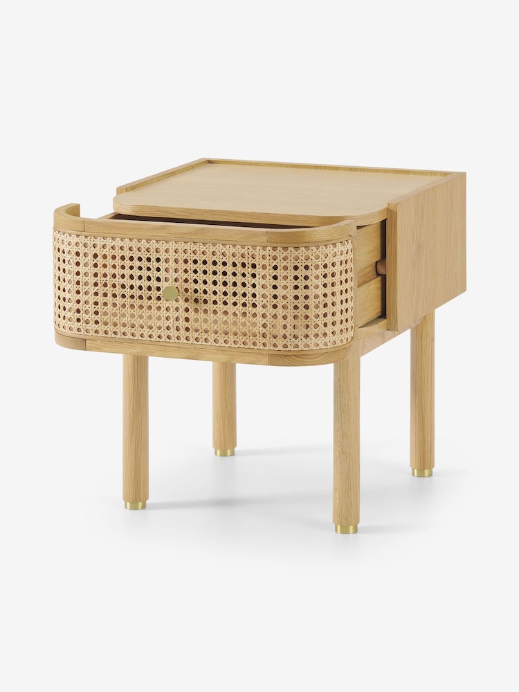 MADE.COM Natural Oak and Rattan Ankhara Bedside - Image 2 of 3