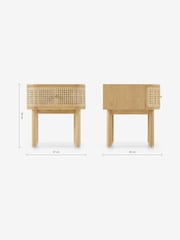 MADE.COM Natural Oak and Rattan Ankhara Bedside - Image 3 of 3