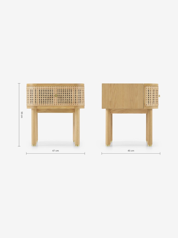 MADE.COM Natural Oak and Rattan Ankhara Bedside - Image 3 of 3