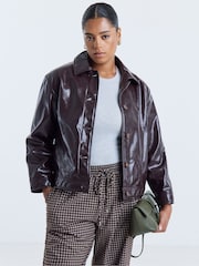 Simply Be Brown Tie Waist Balloon Leg Trousers - Image 3 of 4
