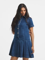 Simply Be Blue Denim Mod Dress - Image 3 of 4