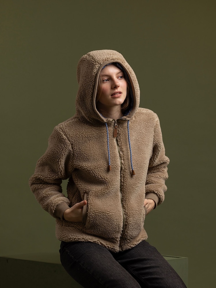 Trespass Lavelle Faux Fur Teddy Fleece Hoodie - Image 2 of 5