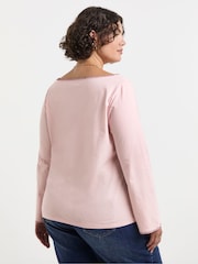 Simply Be Pink Whipstitch Edge Long Sleeve Top - Image 2 of 4
