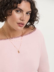 Simply Be Pink Whipstitch Edge Long Sleeve Top - Image 4 of 4