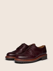 Oliver Sweeney Red Waxed Calf Leather Derby Brogues - Image 1 of 6