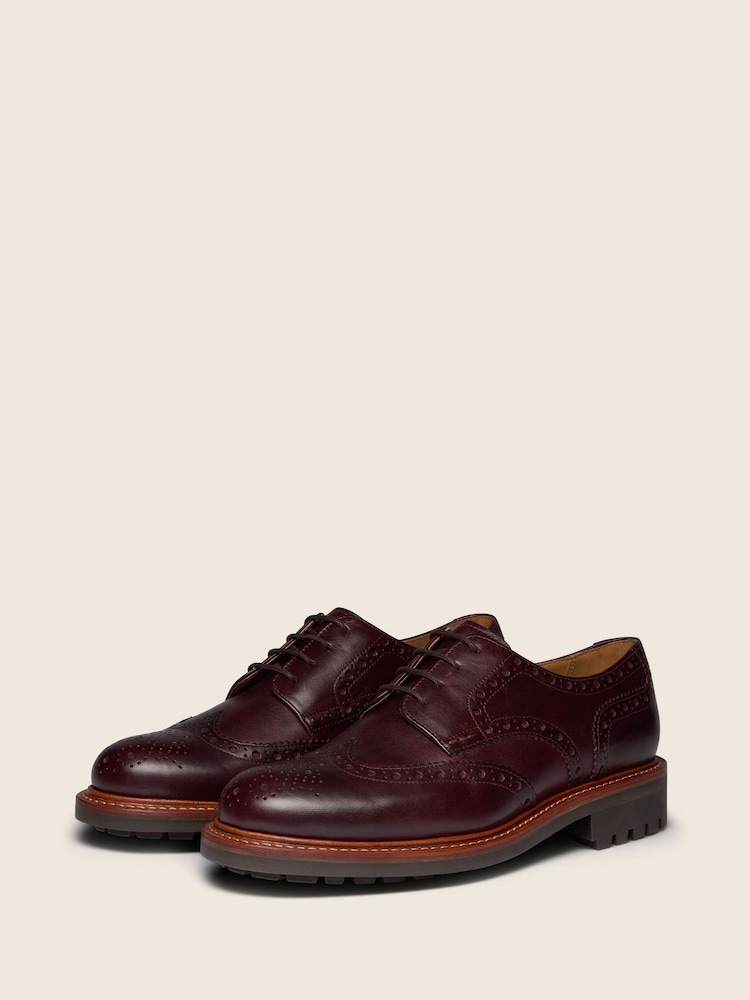 Oliver Sweeney Red Waxed Calf Leather Derby Brogues - Image 1 of 6 Oliver Sweeney Red Waxed Calf Leather Derby Brogues - Image 1 of 6