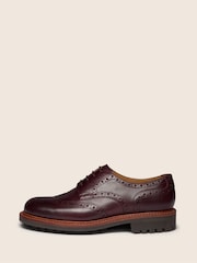 Oliver Sweeney Red Waxed Calf Leather Derby Brogues - Image 3 of 6