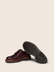 Oliver Sweeney Red Waxed Calf Leather Derby Brogues - Image 4 of 6