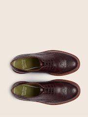 Oliver Sweeney Red Waxed Calf Leather Derby Brogues - Image 5 of 6
