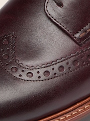 Oliver Sweeney Red Waxed Calf Leather Derby Brogues - Image 6 of 6