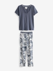 Blue Palms Cotton Short Sleeve Pyjamas - Image 5 of 8