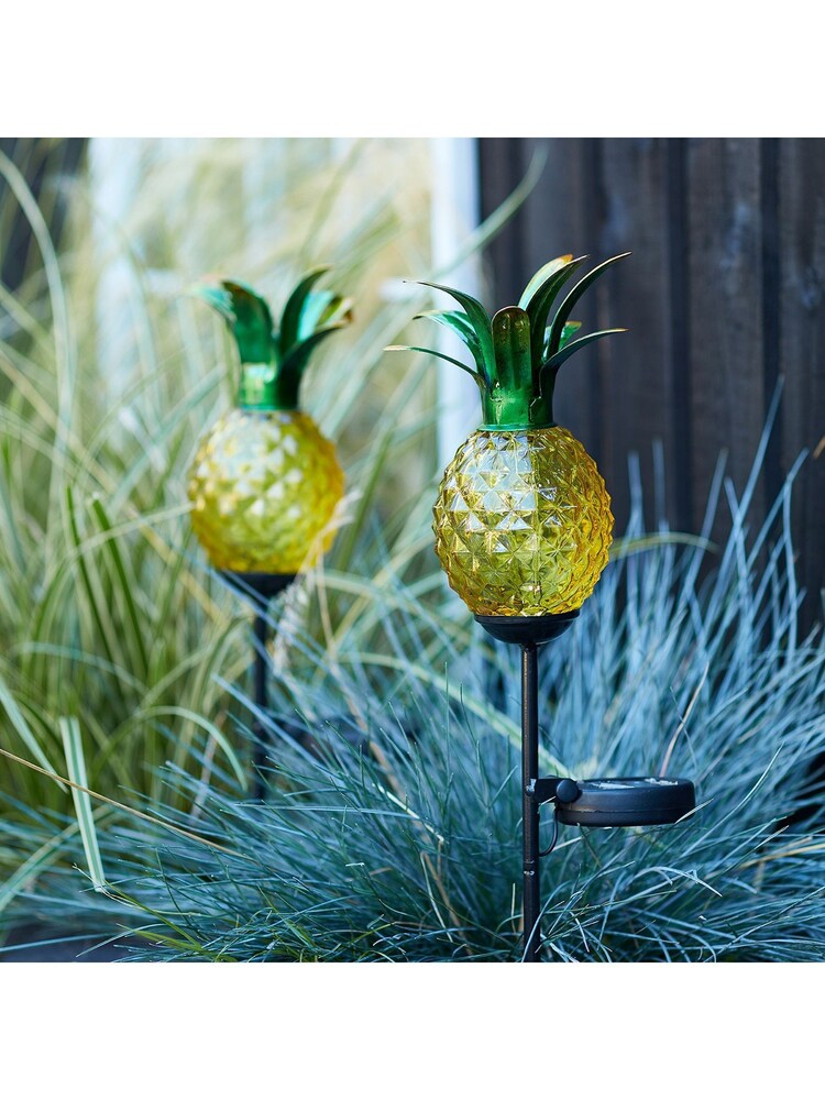 Lights4fun Yellow 2 Pineapple Solar Stake Lights - Image 1 of 1 Lights4fun Yellow 2 Pineapple Solar Stake Lights - Image 1 of 1