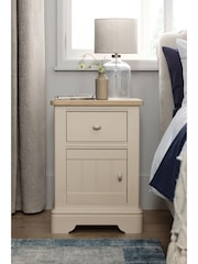 Stone Hampton Country Collection Luxe Painted Oak 1 Drawer Bedside Table - Image 1 of 6