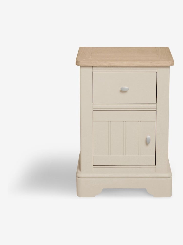 Stone Hampton Country Collection Luxe Painted Oak 1 Drawer Bedside Table - Image 7 of 7