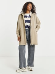 Simply Be Natural Longline Coated Raincoat - Image 1 of 4