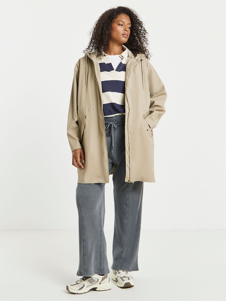 Simply Be Natural Longline Coated Raincoat - Image 1 of 4