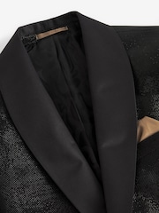 Black EDIT Slim Glitter Tuxedo Suit Jacket - Image 4 of 10