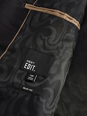 Black EDIT Slim Glitter Tuxedo Suit Jacket - Image 9 of 10