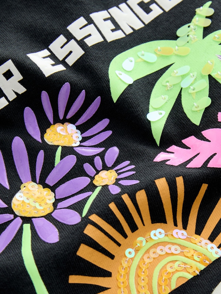 črna - Summer Sequin T-Shirt (3-16yrs) - Slika 7 iz 7