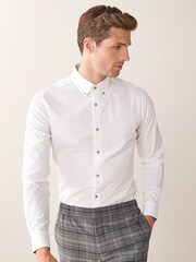 White Regular Fit Single Cuff Motion Flex Shirt - Image 2 of 8