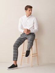White Regular Fit Single Cuff Motion Flex Shirt - Image 5 of 8