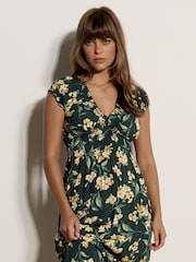 Apricot Green Jasmine Floral Wrap Maxi Dress - Image 2 of 4
