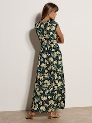 Apricot Green Jasmine Floral Wrap Maxi Dress - Image 3 of 4