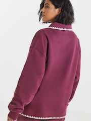Simply Be Purple Whipstitch Edge Long Sleeve Top - Image 2 of 4
