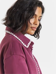 Simply Be Purple Whipstitch Edge Long Sleeve Top - Image 4 of 4