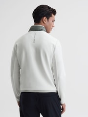 Reiss Sage/White Player Funnel Neck Hybrid Quilted Jacket - Image 5 of 7