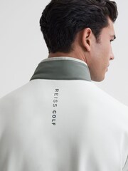Reiss Sage/White Player Funnel Neck Hybrid Quilted Jacket - Image 7 of 7