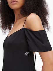 Calvin Klein Jeans Off Shoulder Black Mini Dress - Image 3 of 4