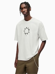 AllSaints Grey Tierra Short Sleeve Crew T-Shirt - Image 1 of 7