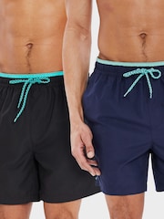 Threadbare Black Swim Shorts 2 Pack - Image 1 of 8