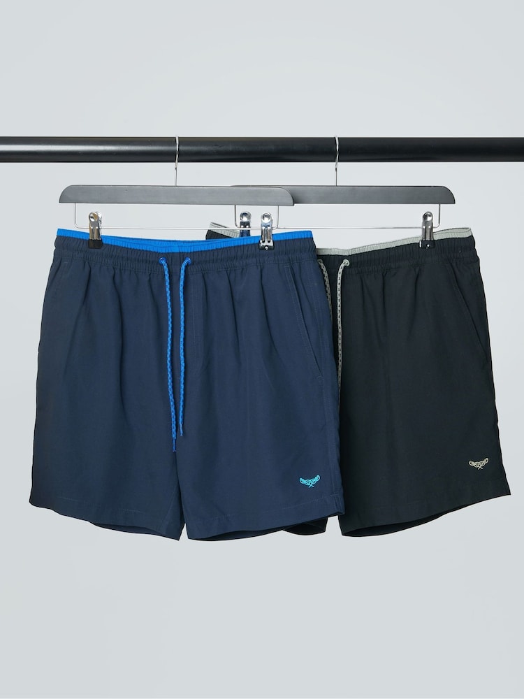 Threadbare Black Swim Shorts 2 Pack - Image 8 of 8