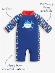 Marineblau/Haifischmotiv - JoJo Maman Bébé UPF 50 1-teiliger Sonnenschutzanzug​​​​​​​ - Bild 4 von 5