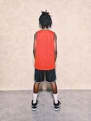 Red Chicago Mesh Vest and Shorts Set (3-16yrs) - Image 2 of 6