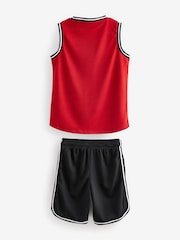 Red Chicago Mesh Vest and Shorts Set (3-16yrs) - Image 5 of 6