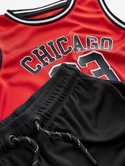 Red Chicago Mesh Vest and Shorts Set (3-16yrs) - Image 6 of 6