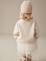 Cream Sweat Mesh Dress (3mths-7yrs) - Image 2 of 5