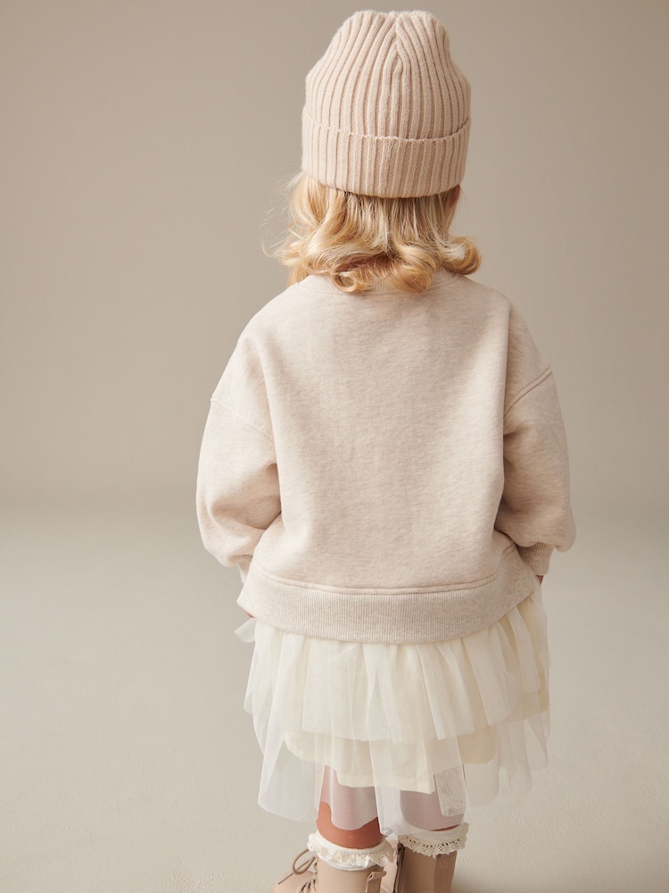 Cream Sweat Mesh Dress (3mths-7yrs) - Image 2 of 5