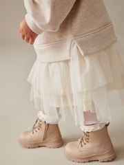 Cream Sweat Mesh Dress (3mths-7yrs) - Image 3 of 5