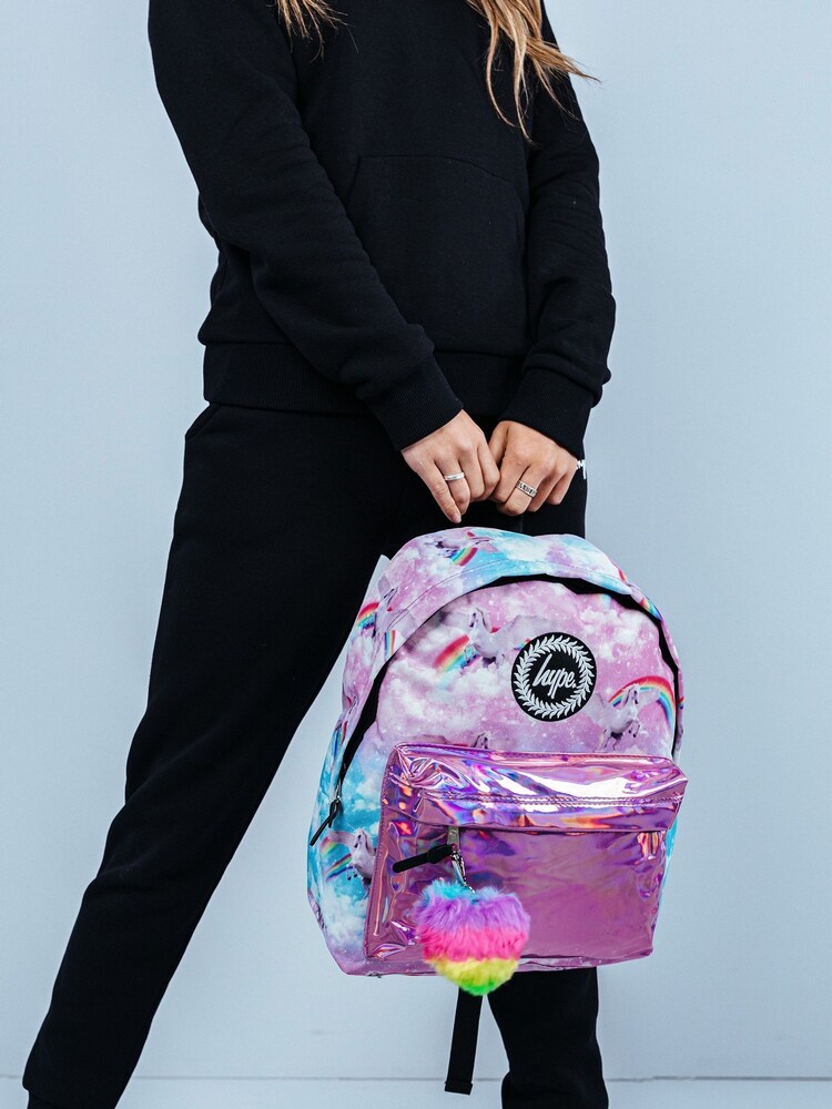 Hype. Pink Unicorn Holographic Backpack - Image 1 of 6