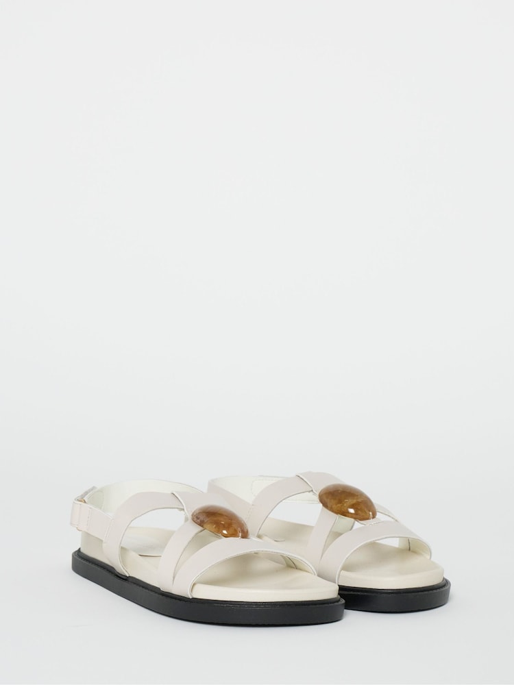 Simply Be Natural Trim Detail Sandals - Image 2 of 3 Simply Be Natural Trim Detail Sandals - Image 2 of 3