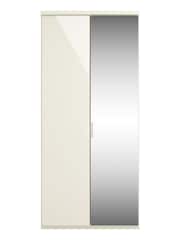Wiemann Peyton White Glass and Mirror Semi Fitted Double Wardrobe - Image 1 of 3