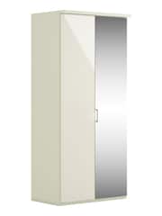 Wiemann Peyton White Glass and Mirror Semi Fitted Double Wardrobe - Image 2 of 3