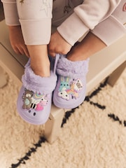 Lilac Purple Character Warm Lined Clog Slippers - Image 2 of 9