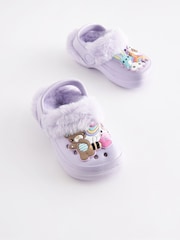 Lilac Purple Character Warm Lined Clog Slippers - Image 4 of 9